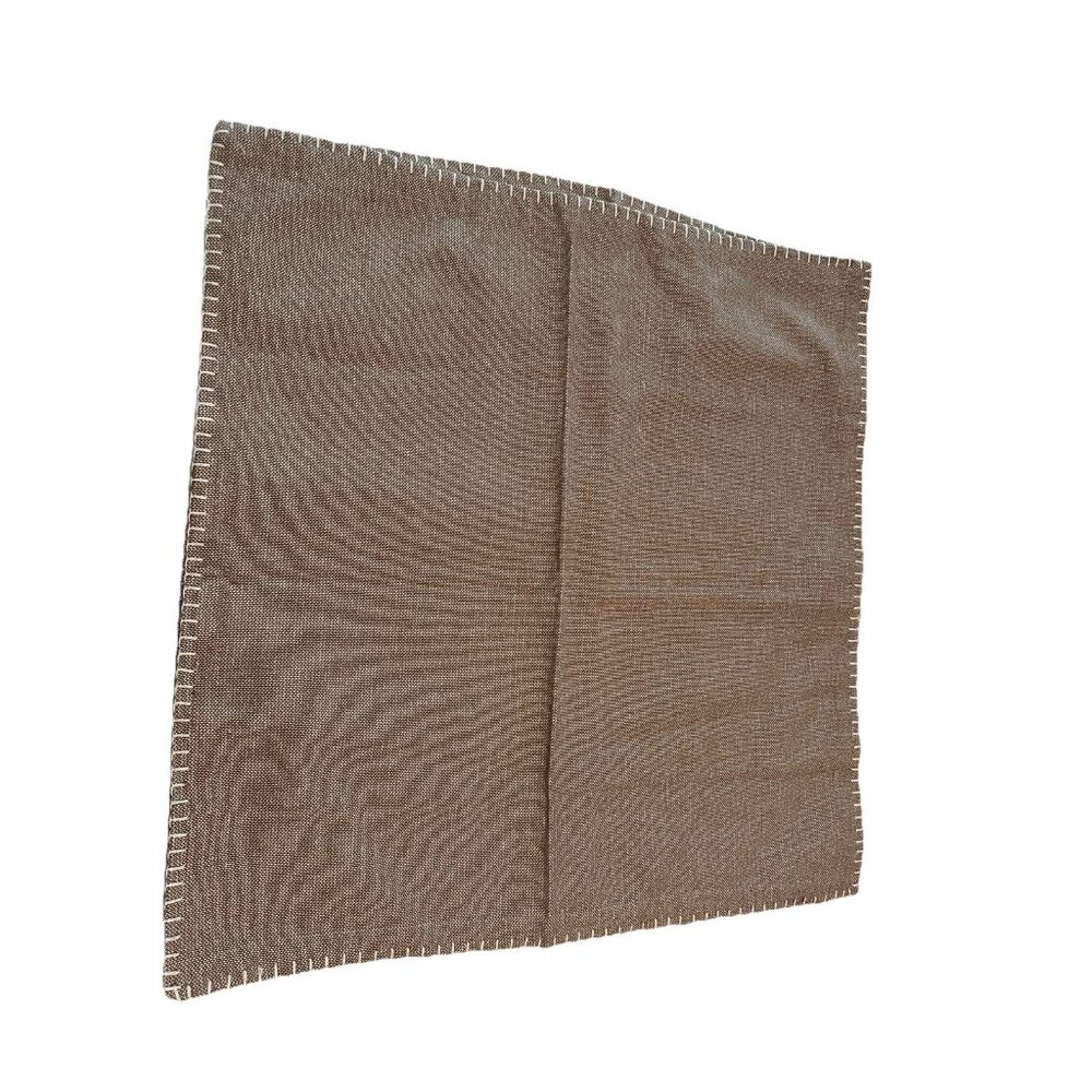 2 - 24” Envogue whip-stitched 100% cotton cloth napkin natural Boho Neutral
